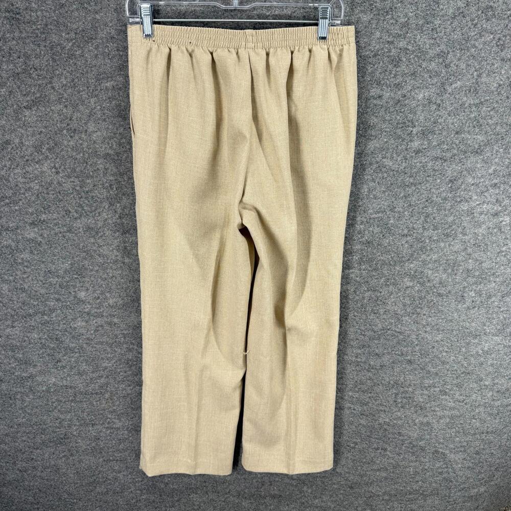 Alfred Dunner Dress Pants Women 8P Petite Beige High Rise Pleated Straight - Picture 2 of 5